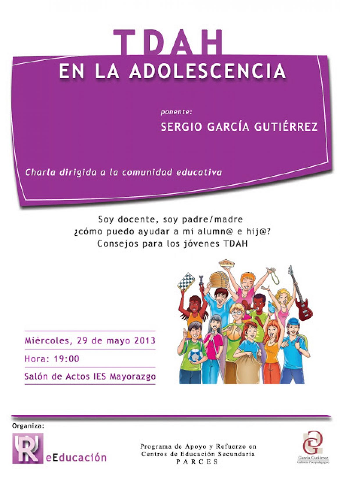 Charla de puertas abiertas para Docentes, Orientadores y Padres/Madres de Alumnos