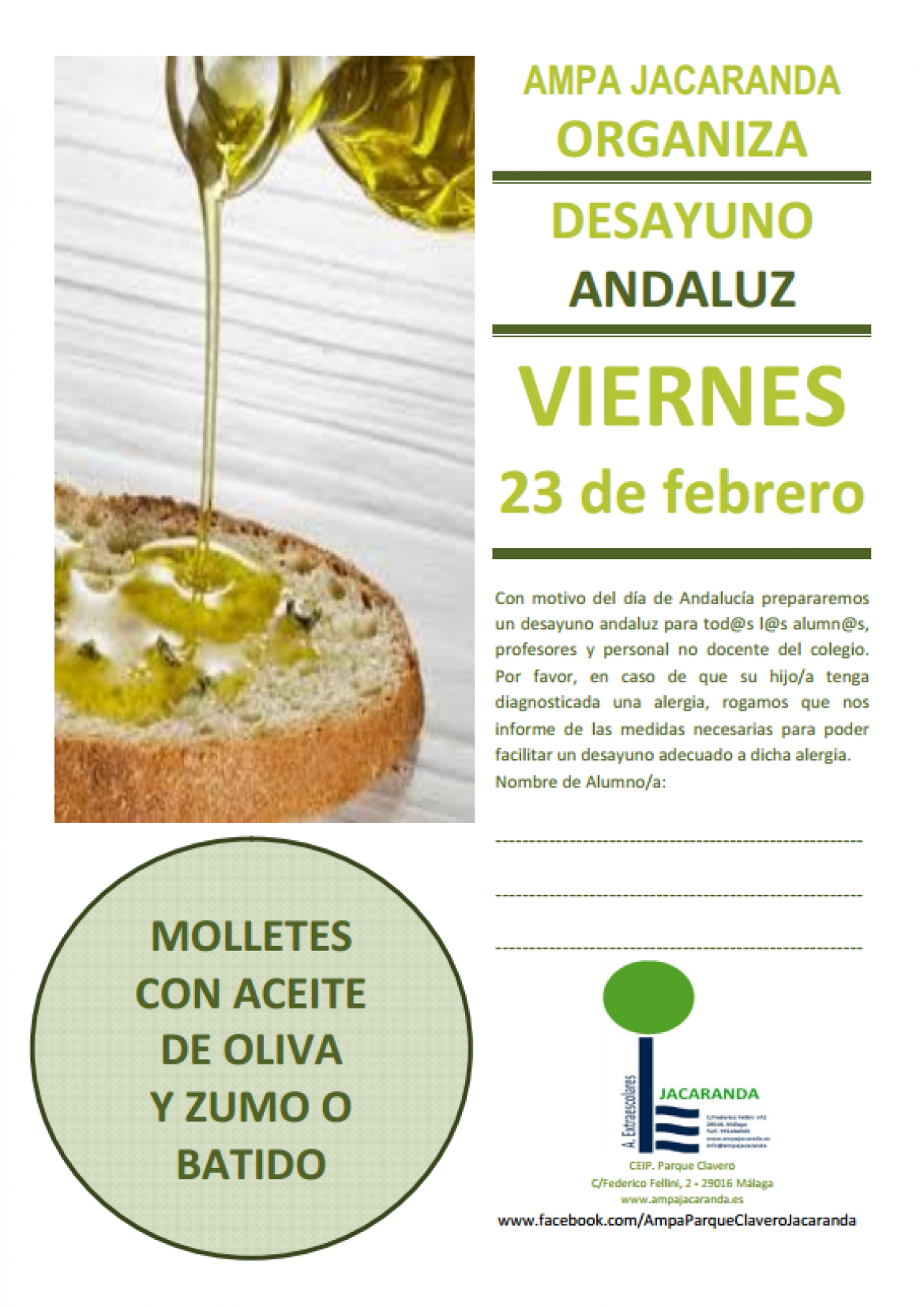 Desayuno Andaluz 23 de febrero