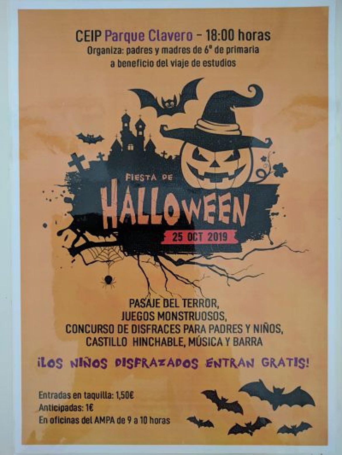 Halloween 25 octubre 18 hr.